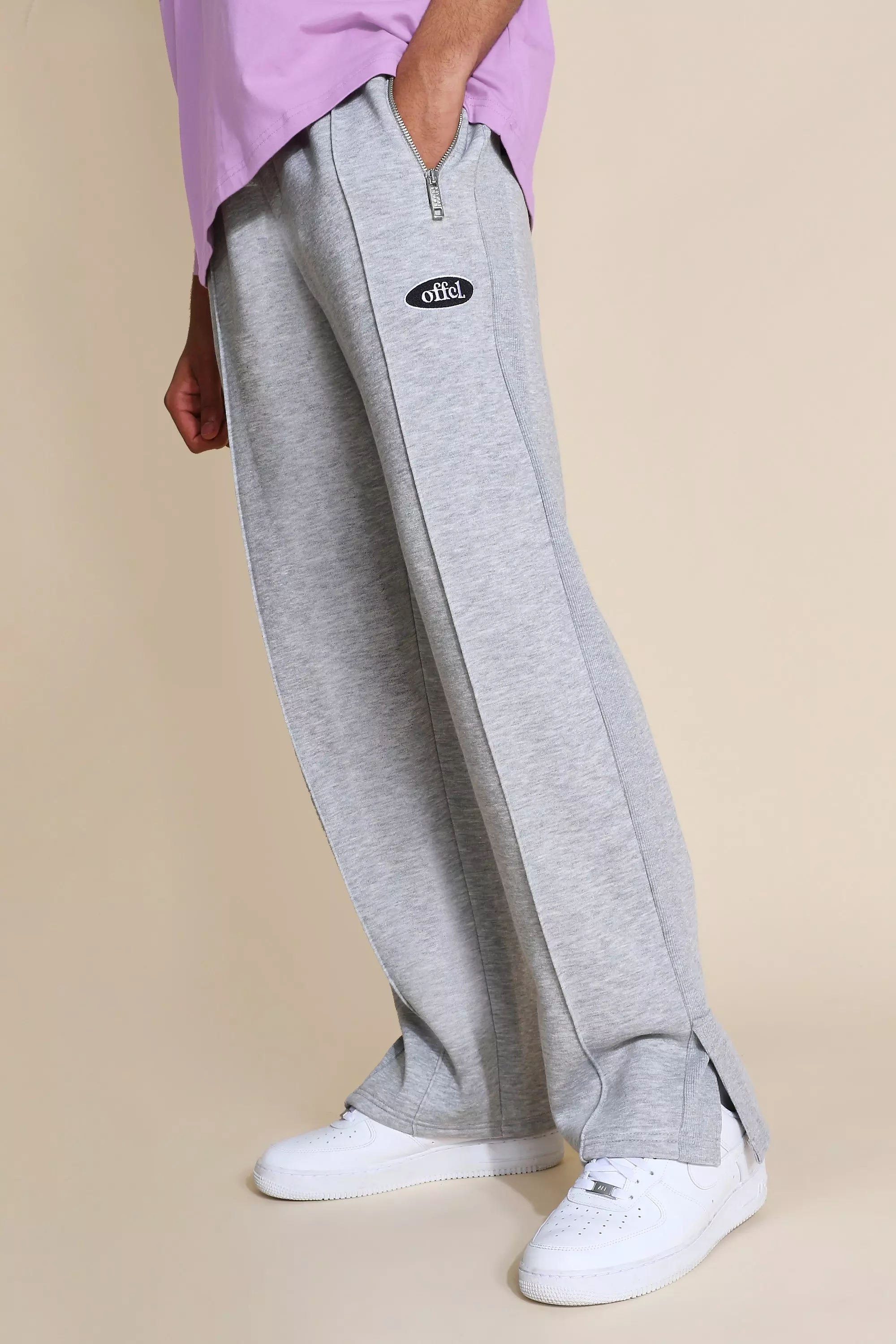 Tall Oversized Official Split Hem Joggers boohooMAN IE